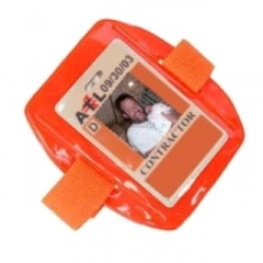 Arm Band ID Badge Holder Fluorescent Orange - Premium Vinyl